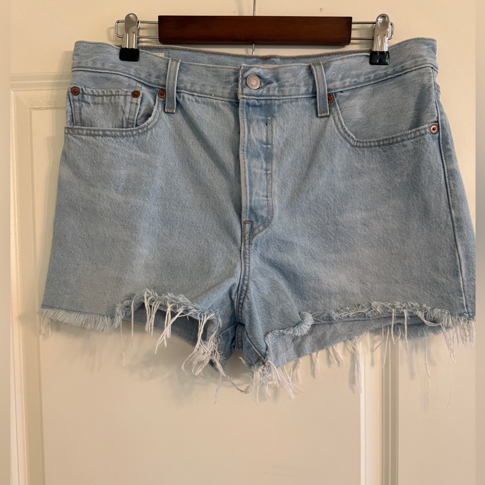 Levi Premium Light Blue Denim Women Shorts